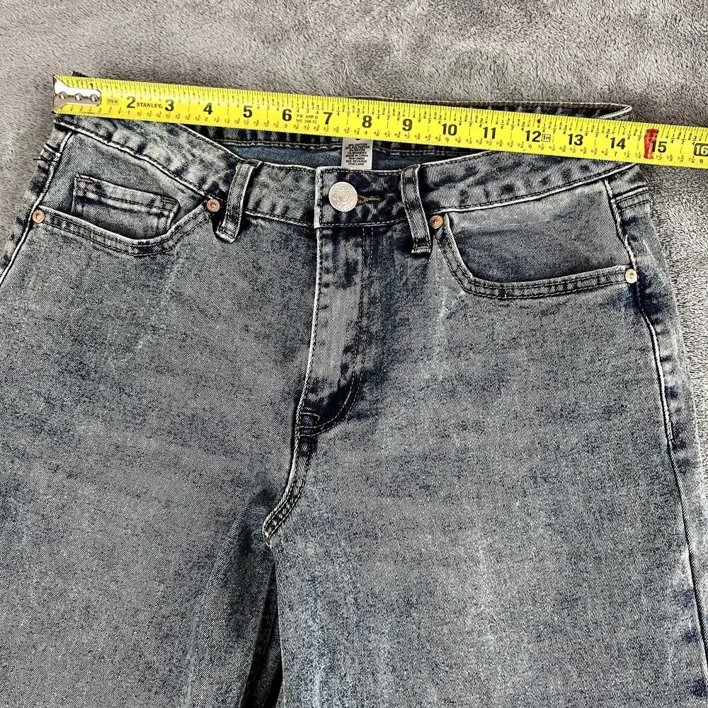 Madden Girl Jeans Womens 9‎ Wide Leg Mid Rise Acid Wash Y2K Style
